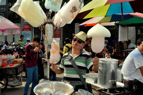 Pengzhou China Vendor Selling Cotton Candy Editorial Image Image Of