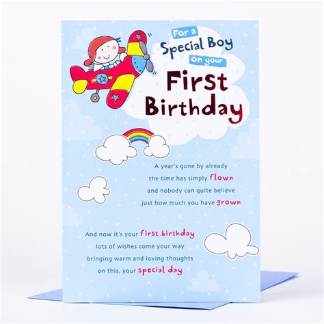 Is your little baby not so little anymore, the one year mark is a big deal and so make sure to start the celebration off right with cute and unique first birthday invitations from basic invite. 1st Birthday Card - For A special Boy | Only 89p