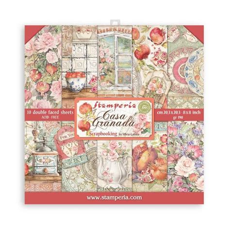 Graftoncrafts Paper Packs And Pads Stamperia Casa Granada 8x8 Inch