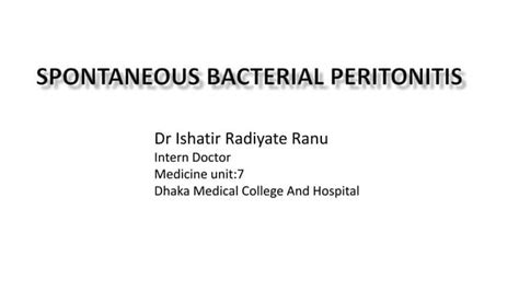Spontaneous Bacterial Peritonitispptx