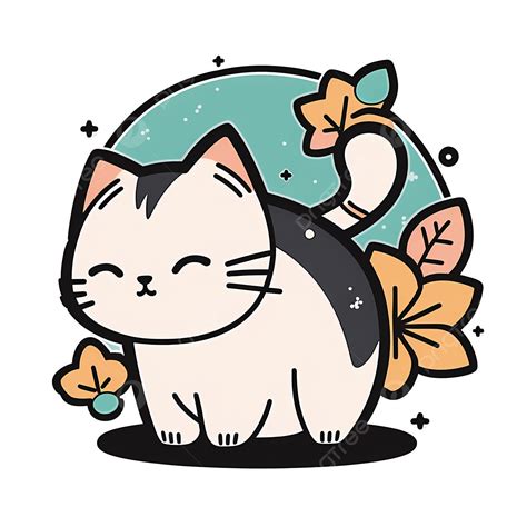 Dibujos Animados Lindo Gato Pegatina Kitty Gatito Png Dibujos