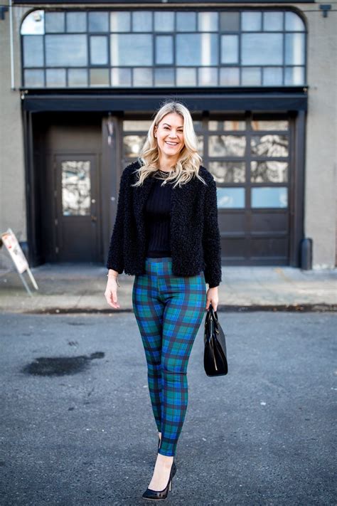 plaid leggings for date night