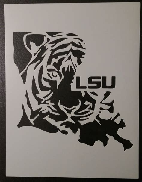 Louisiana State Shaped Lsu Tigers Stencil My Custom