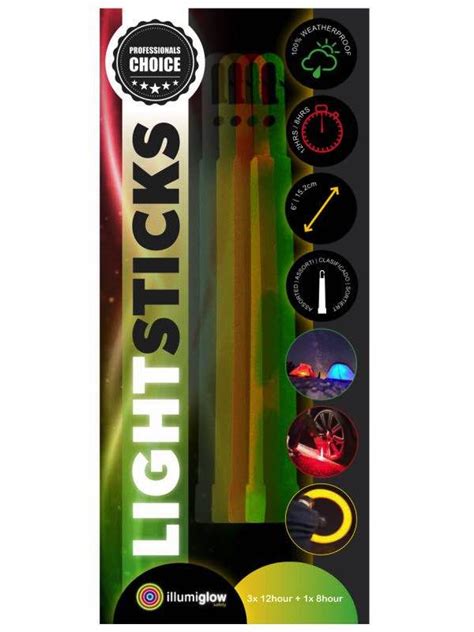 Illumiglow Lightsticks - 15.2cm - Multi-Coloured 4 Pack by Illumiglow ...