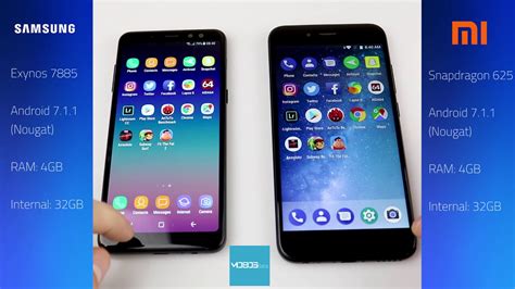 Around 27% faster cpu than samsung galaxy a8 plus (2018). Speed test Xiaomi Mi A1 vs Samsung Galaxy A8 2018 - YouTube