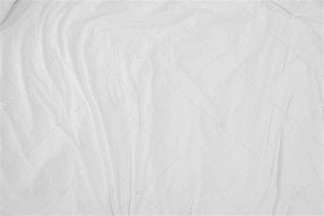 Top View Of Bedding Sheets Creasewhite Fabric Wrinkled Texture Stock