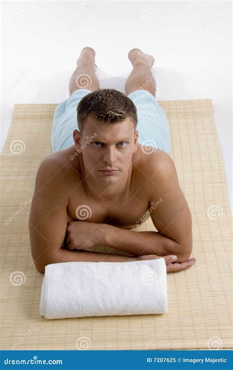 Male Lying On Mat Ready To Take Spa Treatment Stock Image Image Of White Concept 7207625
