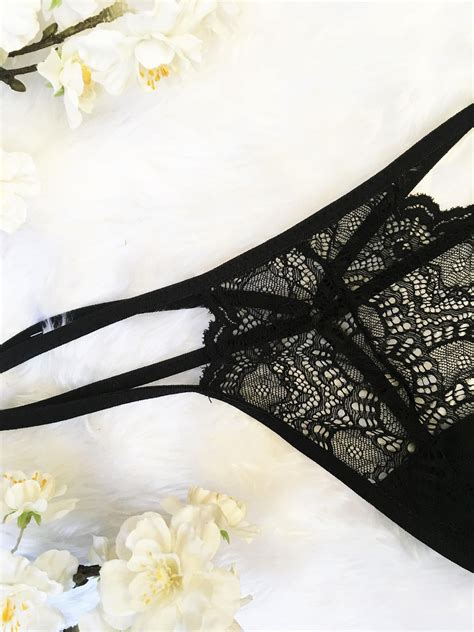 Black Lace Panties Camilla Strappy Lingerie Lace Knickers Etsy
