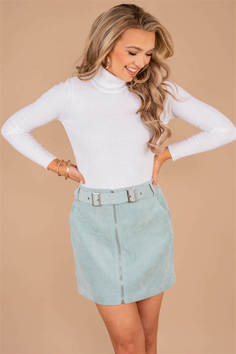 Sleek Fitted Cream White Turtleneck Top Layering Top The Mint Julep