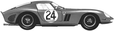 1962 Ferrari 250 Gto Le Mans Coupe V2 Blueprints Free Outlines