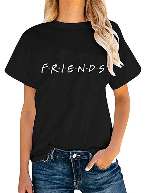 Ouzhi S Casual T Shirt Teen Girls Friend Letters Graphic Tees Minaze
