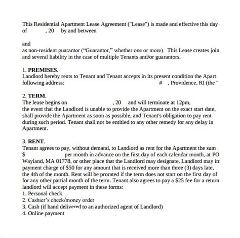 Otherwise just add that to the end of the address. FREE 8+ Apartment Lease Agreement Templates in MS Word | PDF | Pages | Google Docs