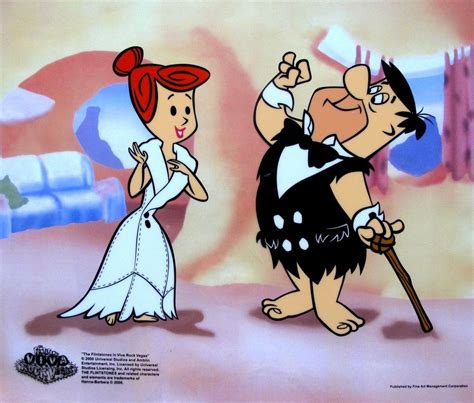 The Flintstones Fred And Wilma S Date Animation Sericel Cel Viva Rock Vegas Flintstone Cartoon