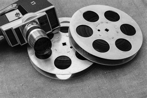 Old Movie Camera Film Reels And Clapperboards Stock Image Image Of