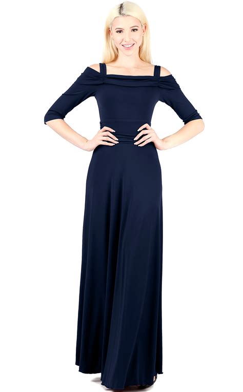 Evanese Womens Slip On Formal Long Eveing Party Dress Gown With 34