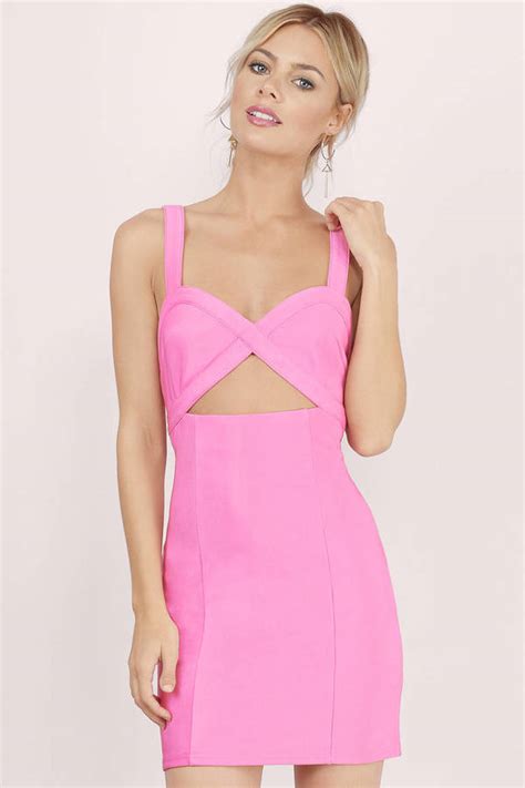 Sexy Pink Bodycon Dress Cut Out Dress Bodycon Dress 10 Tobi Us