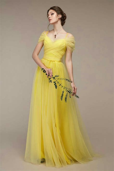 Yellow Chiffon Dress Cute Yellow Dresses Yellow Long Dress Yellow