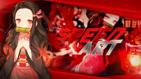 Free Anime Nezuko Template Banner Cohder Speedart Youtube