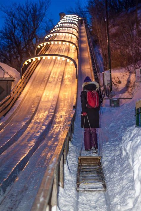 Tobogganing behind the Chateau Frontenac in Quebec City. … | Canada ...