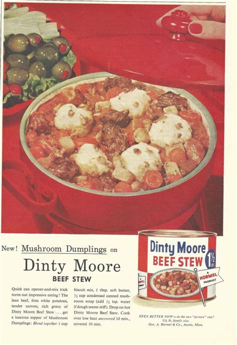 Enjoy (it's so easy!!) empty beef stew into a 2 quart baking. Dinty Moore Beef Stew Original 1957 Vintage by ...