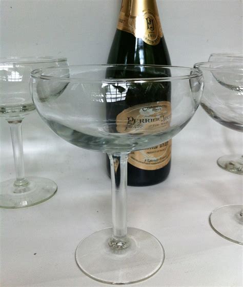 4 Extra Large Champagne Coupe Glasses Four Oversized Great