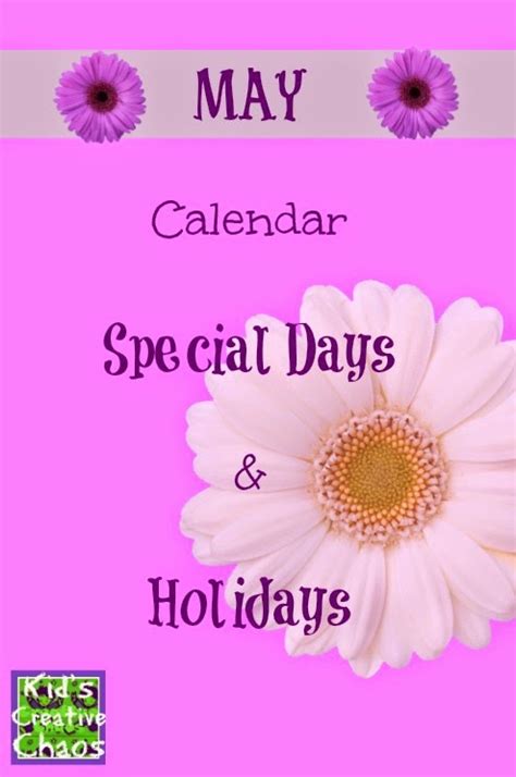 May Calendar Of Holidays And Special Days Unusual And Unique Kids