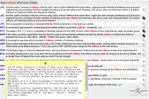 Working With Concordance Search Sketch Engine