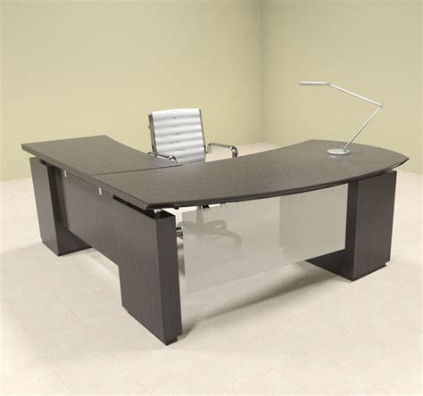Small desk (less than 40 in.) 4pc Modern Contemporary L Shaped Executive Office Desk Set ...