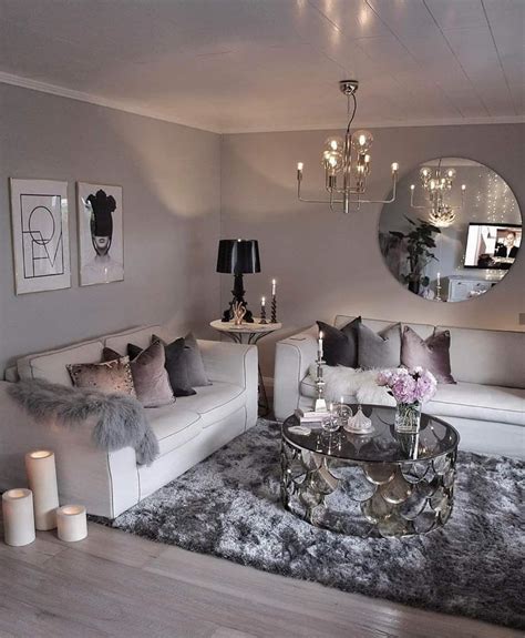 Grey And Dusty Pink Sitting Room Inspiration With Candles And Grey Rug