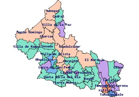 Mapa de méxico con división política actualizado a 2019. Mapa de san luis potosi con division politica y nombres para imprimir - Imagui