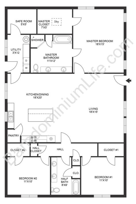 Inspiring Open Concept Barndominium Floor Plans