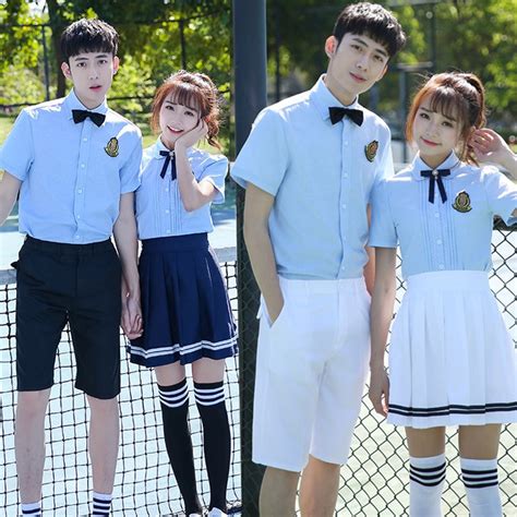 Korean School Uniforms White Shirt Skirt For Student Girls Shirt Pants
