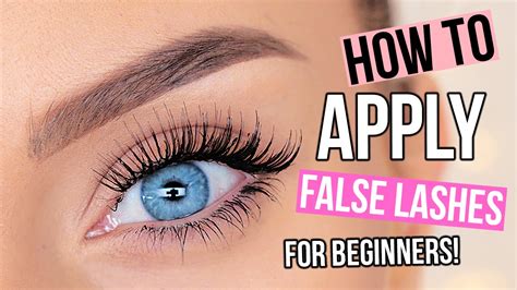 how to apply false eyelashes for beginners youtube