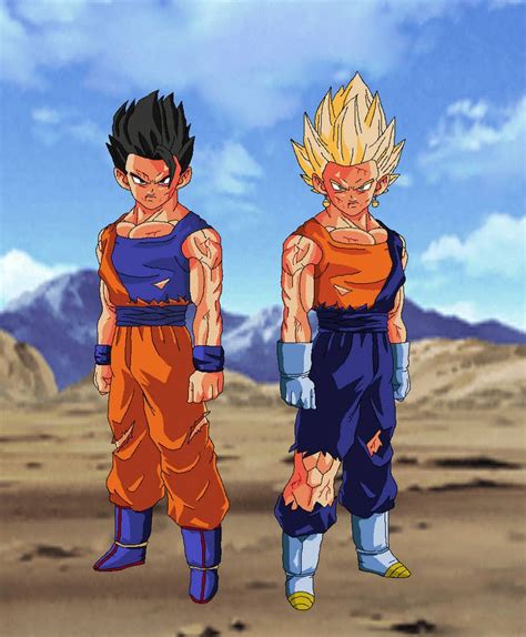 Two Young Gohan Standing Next To Each Other