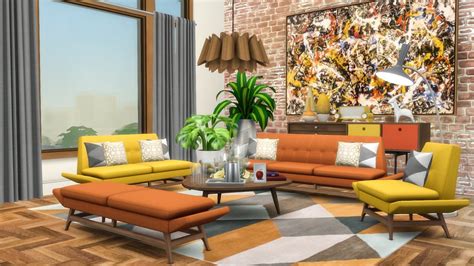 Sims 4 Mid Century Decor