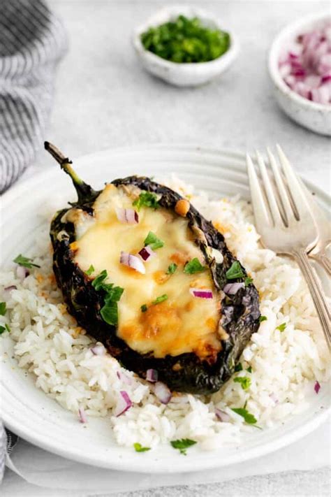 The Best Stuffed Poblano Peppers The Cheese Knees