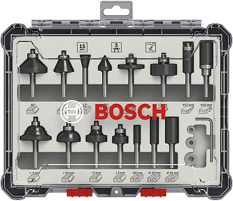 Bosch Professional 2607017471 15 Piece Set Wood Router Bit Set For 6mm