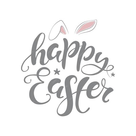 Premium Vector Hand Written Easter Phrases Greeting Card Text
