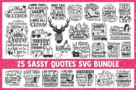 Sassy Svg Bundle Funny Quotes Svg ~ Illustrations ~ Creative Market