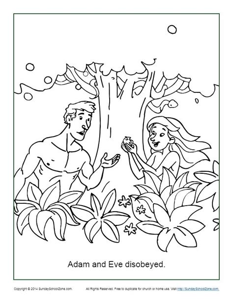 Adam And Eve Disobeyed God Coloring Page Adam And Eve Coloring Pages