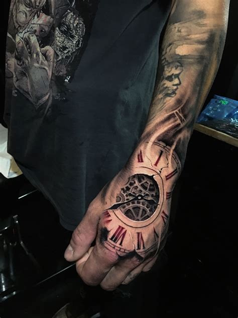 Leg Tattoo Clocks On Men Tattoo Designs Men Watch Tattoos Clock Tattoo