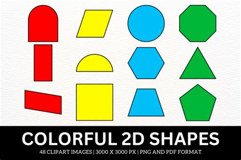 Colorful 2d Geometric Shapes Cliparts Graphic By Atlasart · Creative