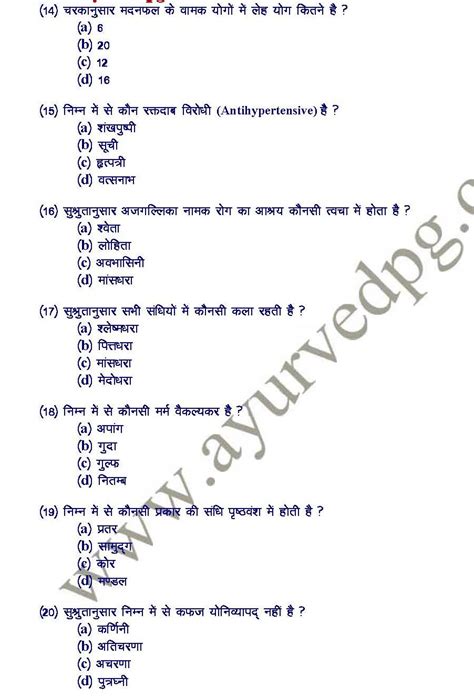 Can you remember the questions from the last activity? Past year question papers of PG Ayurved entrance exam ...