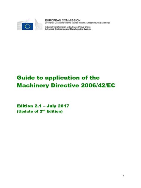 Guideline To Machinery Directive 2006 42 Ec Pdf European Union
