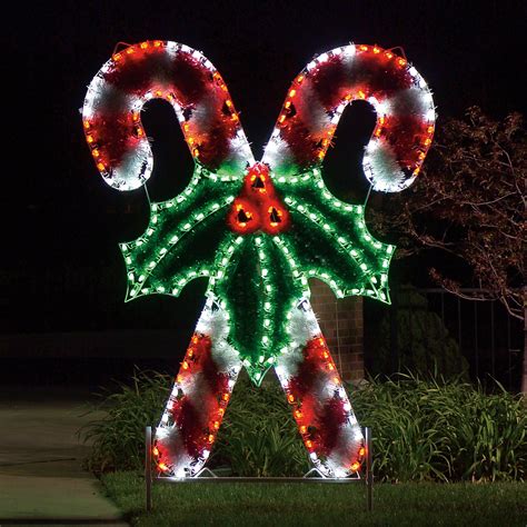 Commercial 8 Crossed Candy Canes C7 Led Lighting —