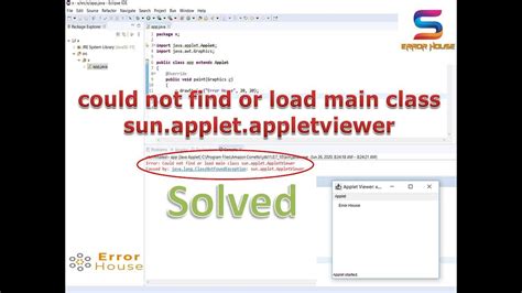Could Not Find Or Load Main Class Sun Applet Appletviewer Error Could Not Find Or Load Main
