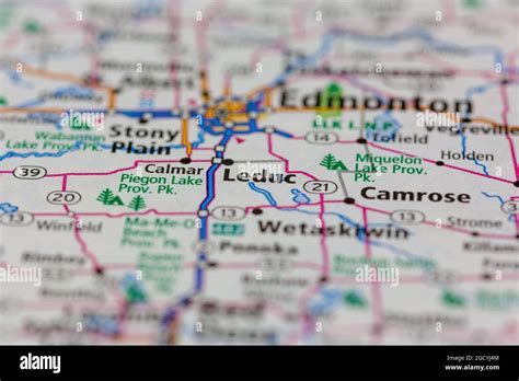 Leduc Alberta Canada Shown On A Road Map Or Geography Map Stock Photo