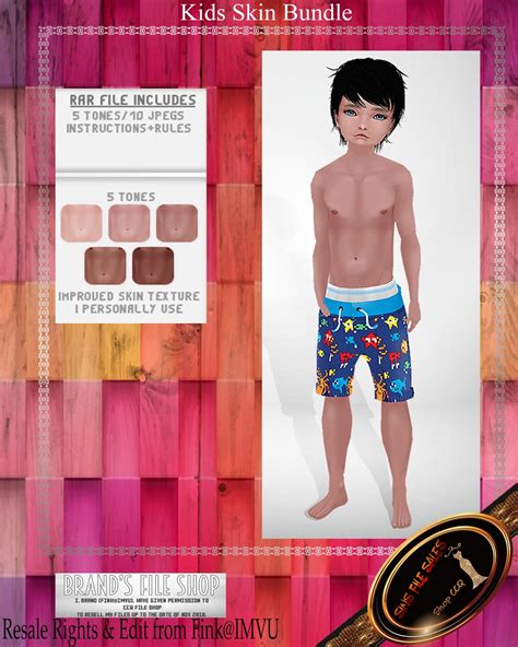 Kids Skin Pack 5 Skins Included Imvu Shop And File Sales