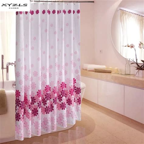 Xyzls Chinese Style Peach Blossom Printed Shower Curtain Eco Friendly