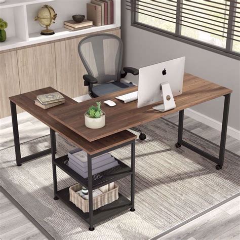 Tribesigns Reversible L Shaped Desk 360° Free Rotating